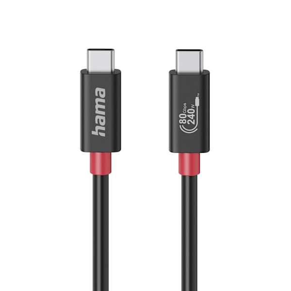 Kaapeli USB-C USB 4.0 Gen4 80 Gbit/S 240W 1.0M Musta