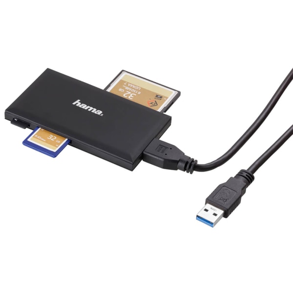 HAMA Kortläsare USB 3.0 Multi SD/microSD/CF/MS Svart