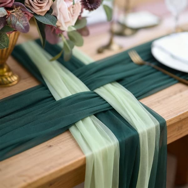 Elegant Polyester Bordløber til Bryllupper, Fester & Boligindretning - Perfekt til DK Green Green