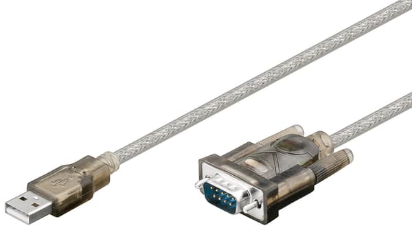 USB-sarja RS 232 -muunnin, läpinäkyvä