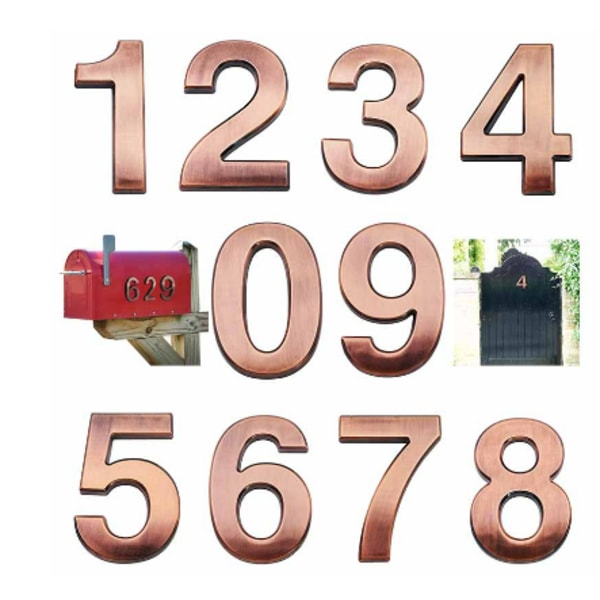 3D-postilaatikoiden numerot (0-9) Pronssi