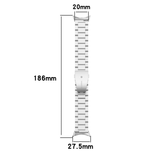 Google Pixel Watch 2,3 mm rem i rostfritt stål Silver Silver