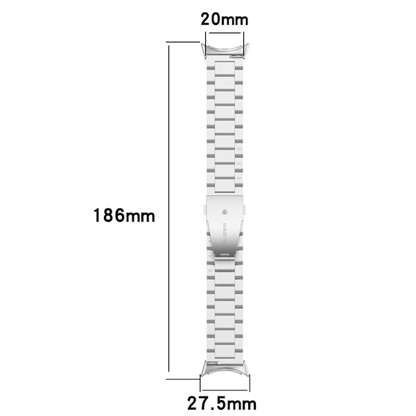 Google Pixel Watch 2,3 mm rem i rustfrit stål Sølv