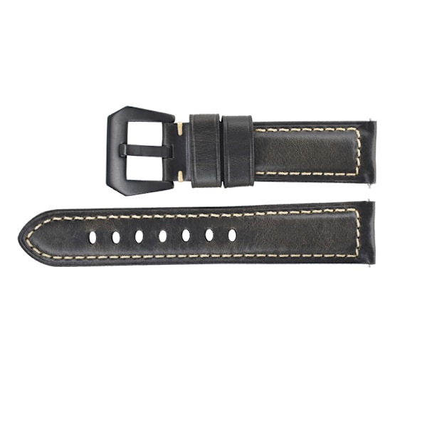 Italienskt läderarmband - Gråsvart 26mm för smartklockor