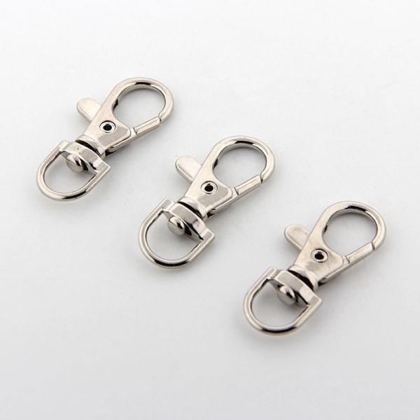 Vridbara spännen lanyard karbinhakar nyckelring clips nyckelring Silver 1 cm