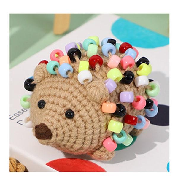 DIY Virkningskit, Söt Igelkott Amigurumi-kit för Nybörjare kaffe