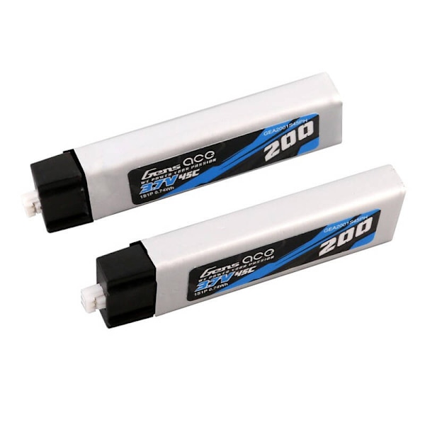 Gens ace 200mAh 3,7V 45C 1S1P Lipo-batteri (2 stk)