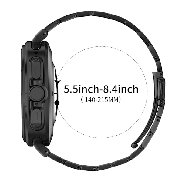Samsung Watch 7 47MM Rem - Metalbånd i rustfrit stål Sort