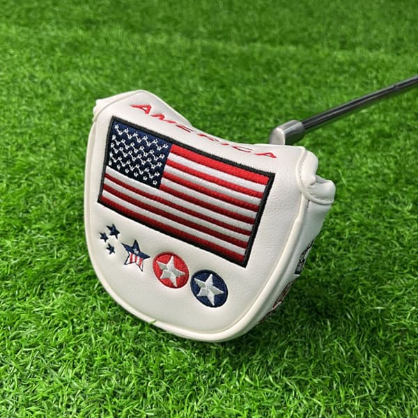 Golfputteröverdrag Halvcirkel – Premium PU Läder Huvudskydd Black Black