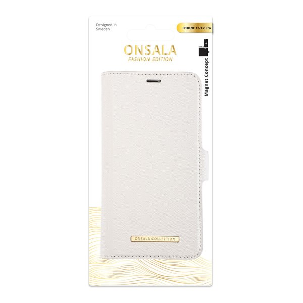 ONSALA Mobilfodral  Saffiano White - iPhone 12  / 12 Pro