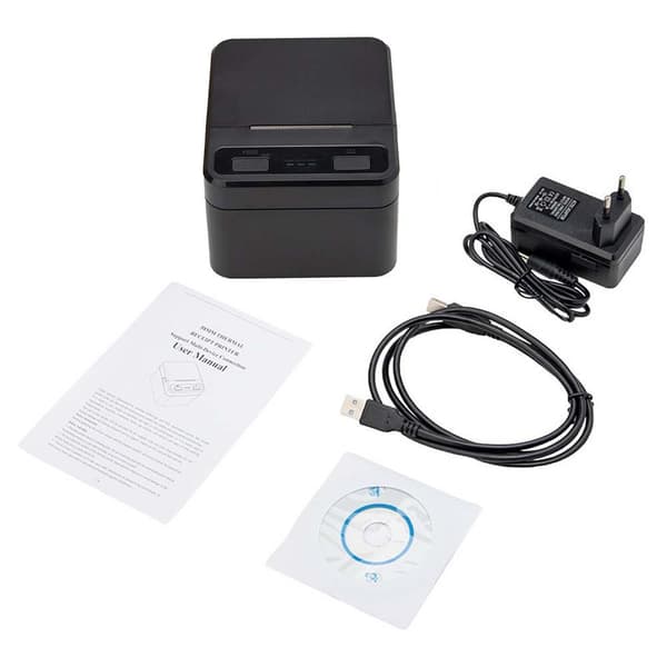 58mm USB+Bluetooth Termisk Kvitteringsprinter - Hurtig, Bærbar POS-printer til Android, iOS & Windows Black Black
