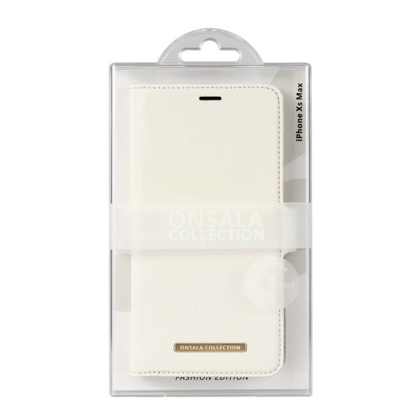ONSALA Mobilfodral Saffiano White - iPhone XS Max