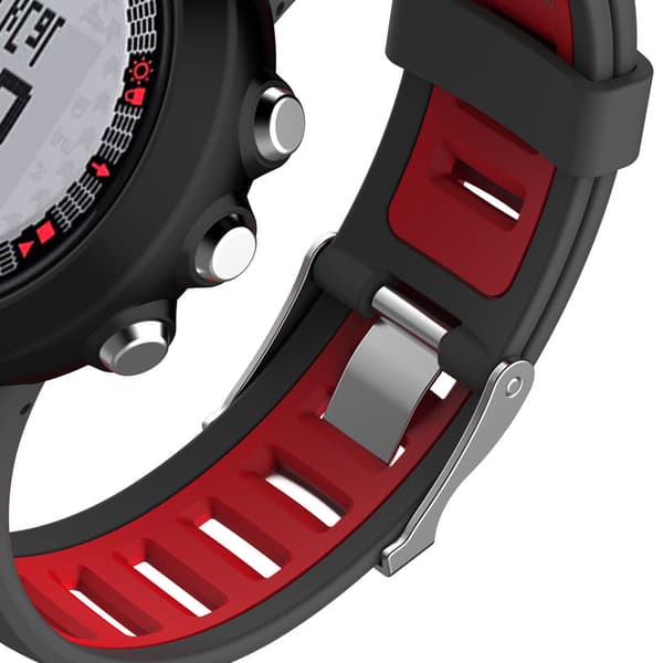 Silikone urrem til Suunto Quest/M1/M2/M4/M5 Black+Red Black+Red