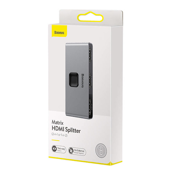 Baseus Matrix To-vejs divider / splitter HDMI, 2x1 / 1x2, 4K