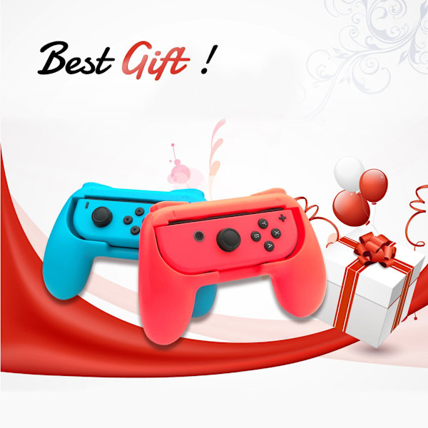 Nintendo Switch Joy-Con Controller Grip 2-pak Rød / Blå