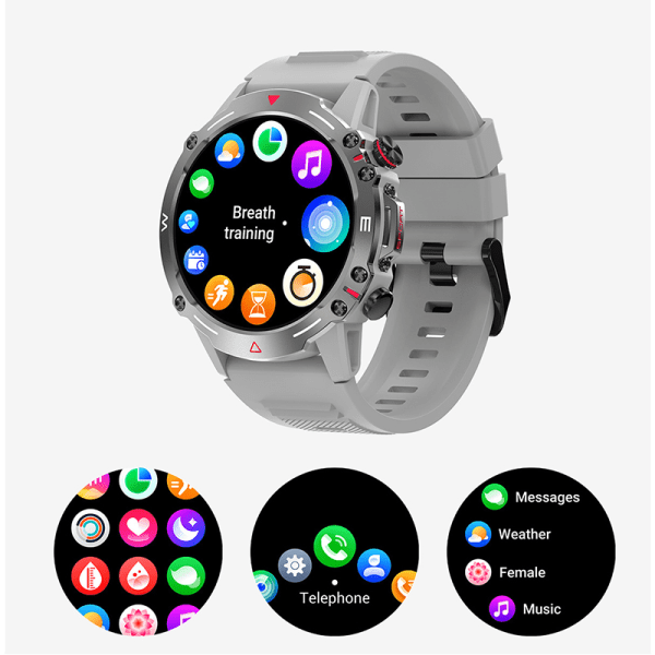 Smart Watch vattentät sportklocka Silver