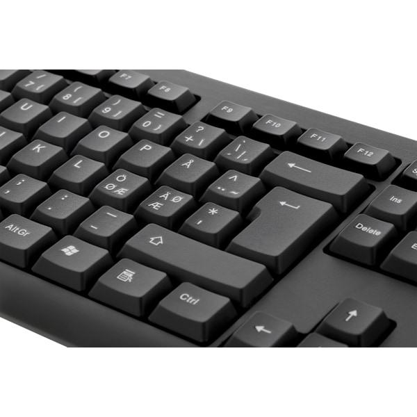 Tangentbord, nordisk, USB, svart