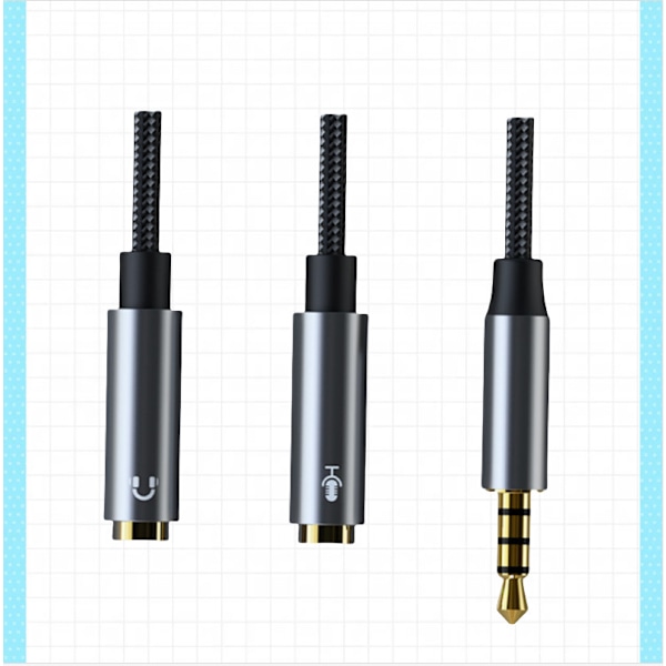 CB01 Hovedtelefon- og Mikrofonsplitter Adapter Audiokabel model 2