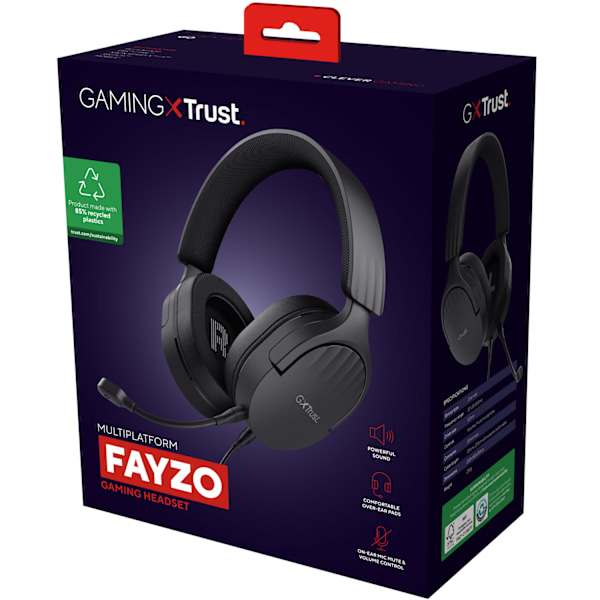 GXT 489 Fayzo Gamingheadset Eco Svart