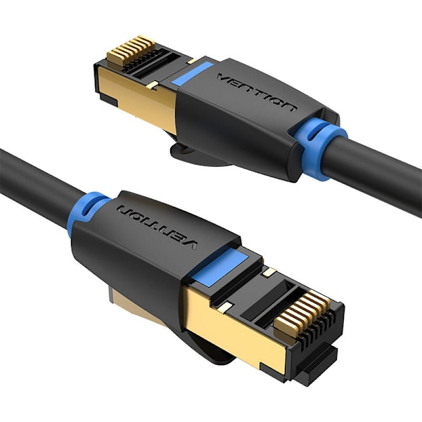 Nätverkskabel CAT8 SFTP-ventil IKABF RJ45 Ethernet 40Gbps 1m Svart
