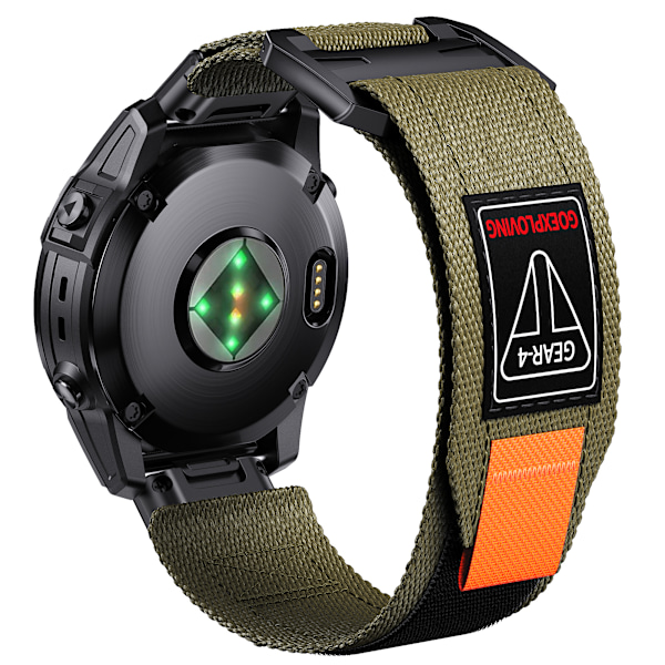 Quick Release 26mm Vævet Nylonrem til Garmin-ure Grøn