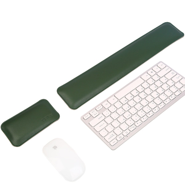 Ergonomiskt Memory Foam Tangentbord och Mus Handledsstöd Pad Set - Grön & Grå