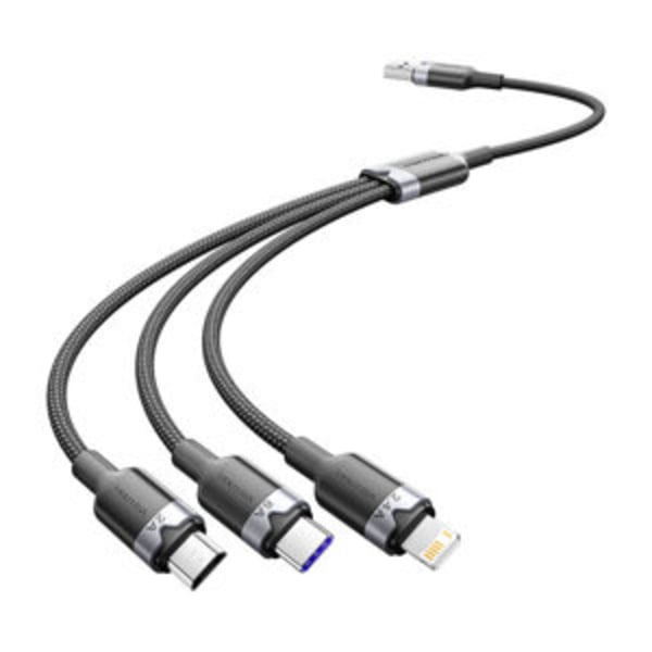 USB 2.0 A - 3-in-1 6A kaapeli Vention CTRBG 1.5M (musta)
