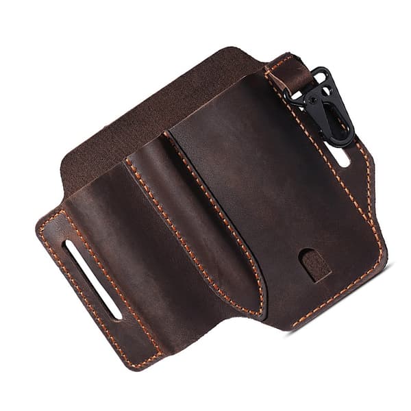 EDC Tactical Tool Pouch i Läder - Multifunktionell Midjeväska med Universell Bältesklämma