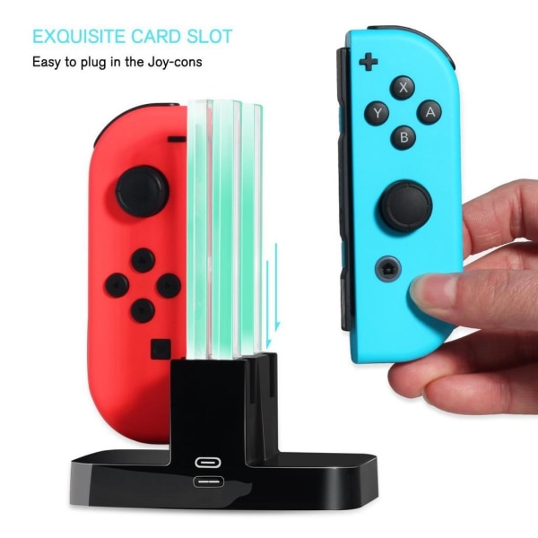 INF Nintendo Switch Joy-Con ladestation til 4 spilkontroller