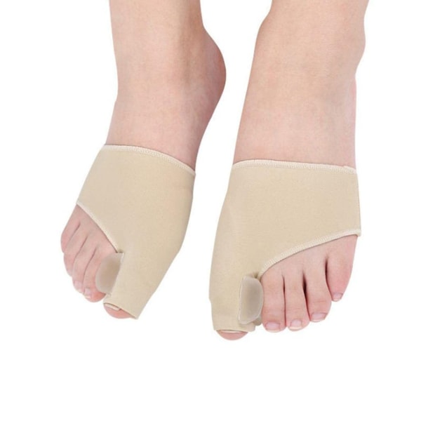 Tåavskiljare för tåkorrigering vid hallux valgus stödstrumpor 1 par Beige