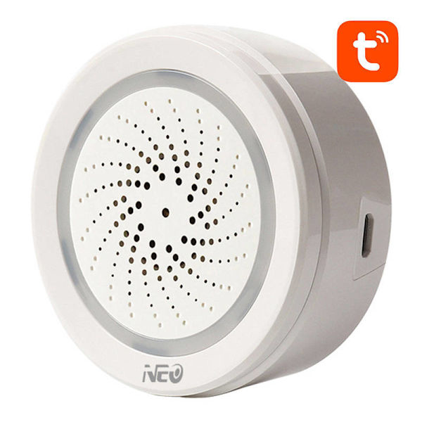 Smart Alarm Sirene WiFi NEO NAS-AB02WT med fugtighedstemperatursensor TUYA