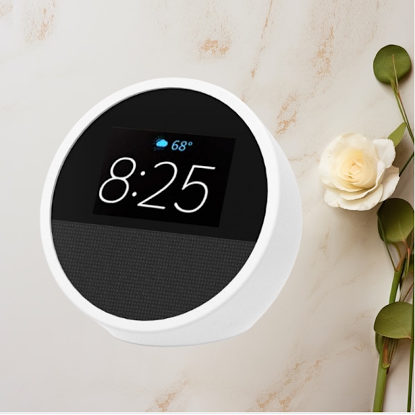 Beskyttende silikoneetui til Echo Spot Smart Speaker Hvid