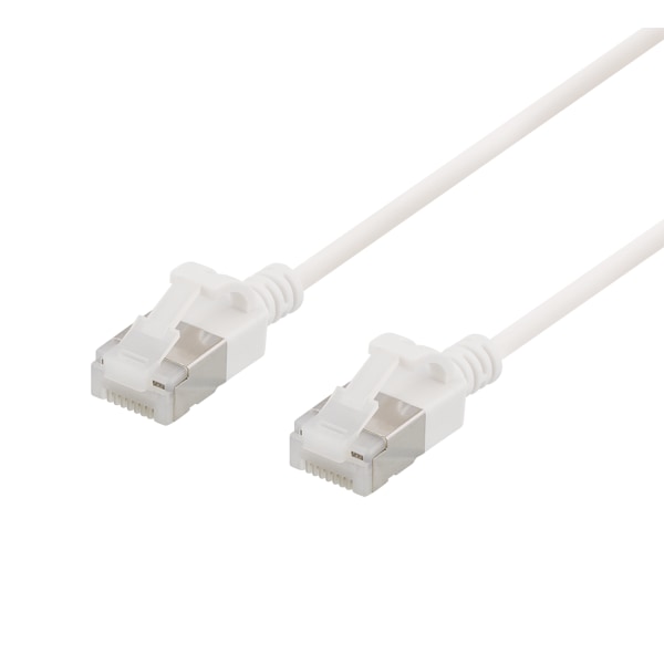 U/FTP Cat6a patch cable, slim 3.8mm in diameter 0.3m white