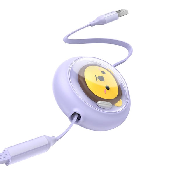 Ladekabel 3w1 Baseus USB til USB-C, USB-M, Lightning 3,5A, 1,1m (lilla)