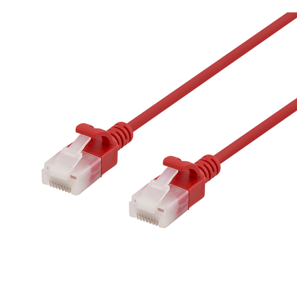 U/UTP Cat6a patch cable, slim, 3.5mm diameter, 0.5m, red