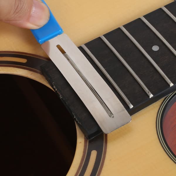 Fretpoleringskilar för gitarr - precis bandpolering och skydd vid underhåll, rostfritt stål, ergonomiskt grepp, blå 3-pack