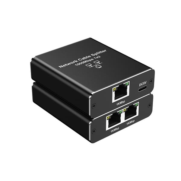 RJ45 Gigabit Netværkssplitter - 2/3/4 Port Ethernet LAN Adapter - Sort, Kompatibel med Computere, Laptops, Smart TV's