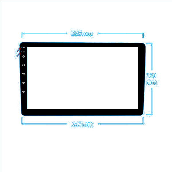 Hærdet glas Car Navigation Screen Protector med Carbon Fiber Black Border L