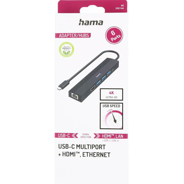 HAMA USB-C Multiport Adapter 6 portar