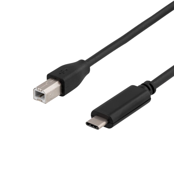 USB 2.0 cable, Type C M, Type B M, 1m, black