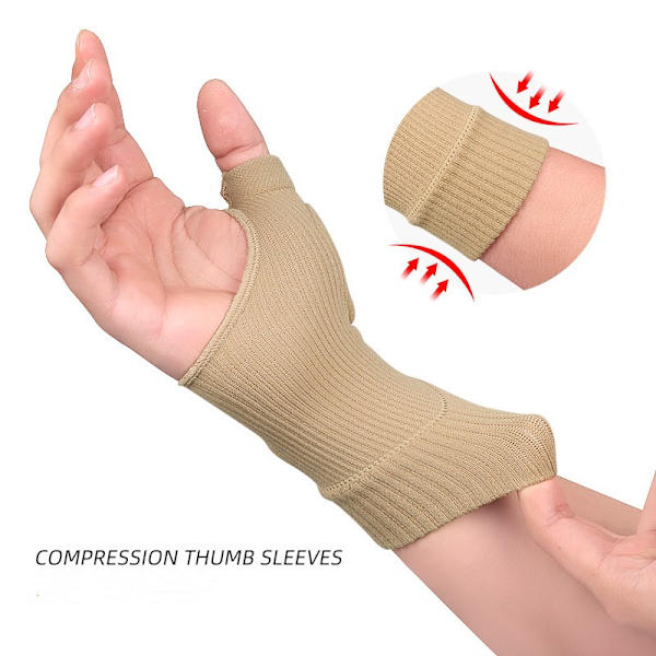 Kompressionshandskar med handleds- och tumstöd 1 par Beige