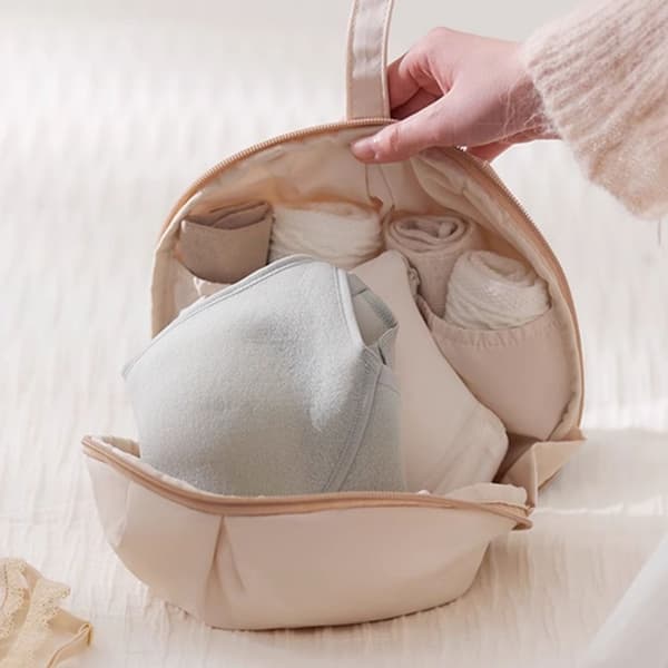 Sfärisk Formad Underkläder Reseförvaringsväska - Vit Polyester Organizer