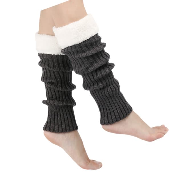 Stickade benvärmare, Slouchy Boot Socks DarkGrey DarkGrey