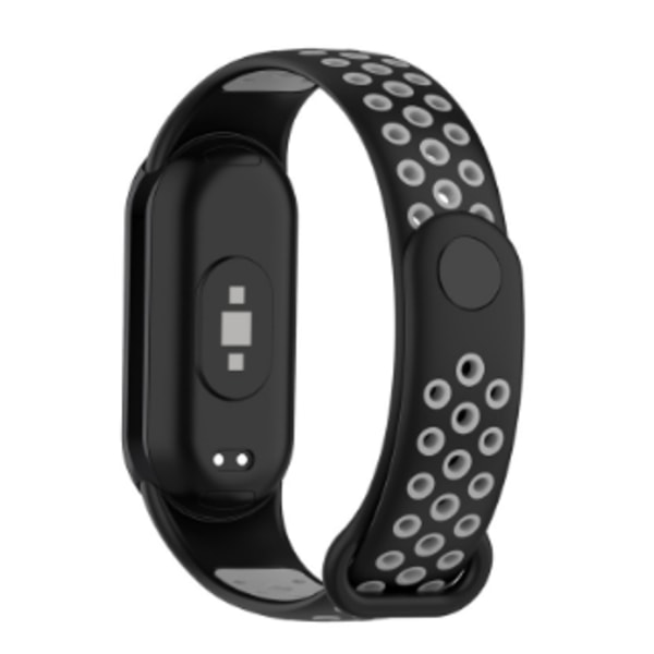 Silikonestrop til Xiaomi Mi Band 8 Sort+grå