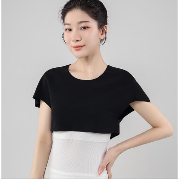 Modal bomull unisex termisk axelvärmare ger värme och nackstöd för luftkonditionerade rum, postpartum och sömn, andningsbar elastisk osynlig passform Black XXL