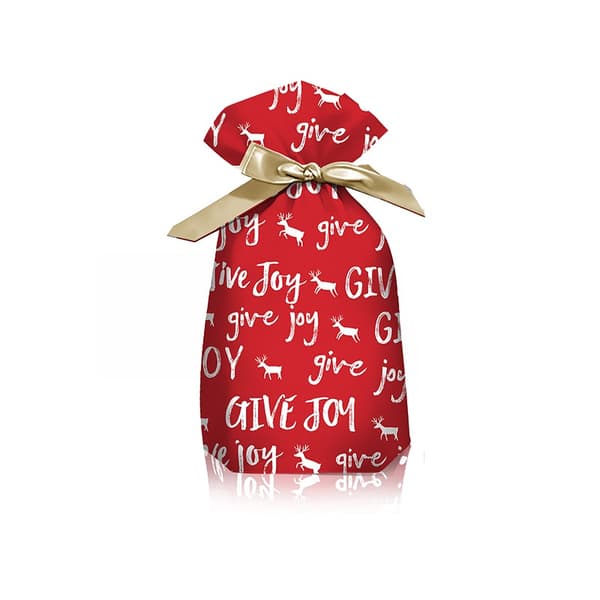 Röda Julgodisväskor - Presentpåsar för att Dela Glädje 12x17cm (50-pack) med Dragsko