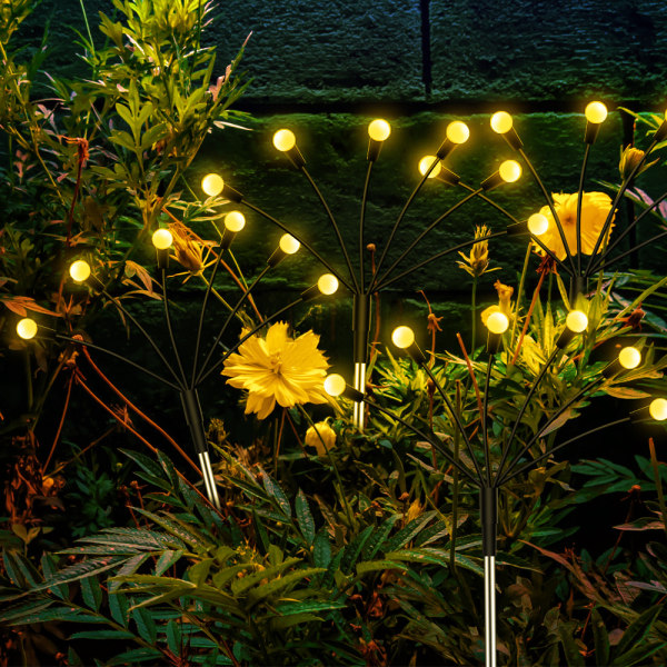 Solar Powered Firefly Lights 10 LEDs 4-Pack Varm vit