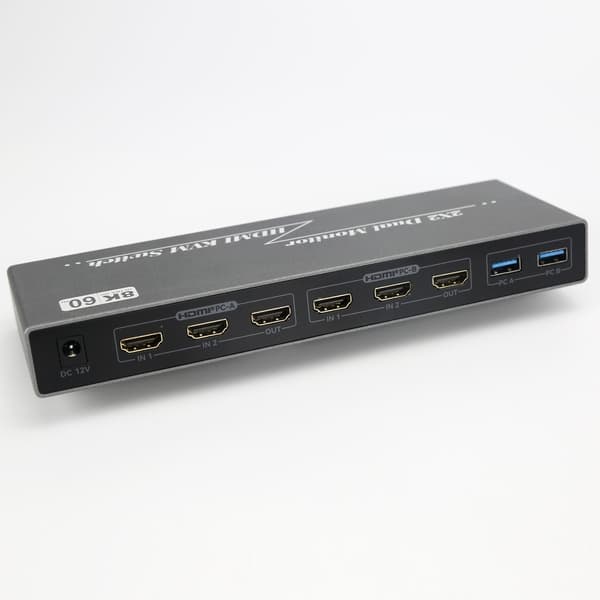 DP1.4 8K/60Hz 2x2 Dual Monitor KVM Switch - Kontroller problemfrit to computere med dobbelte skærme