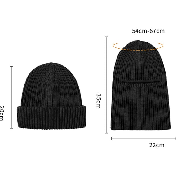 Stickad Balaclava - Vinterhuvudbonader Svart