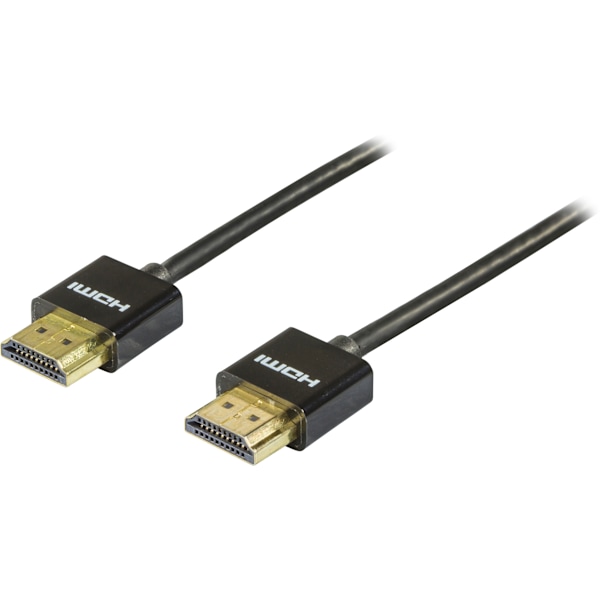 Thin HDMI cable, HDMI High Speed with Ethernet, 1m, black